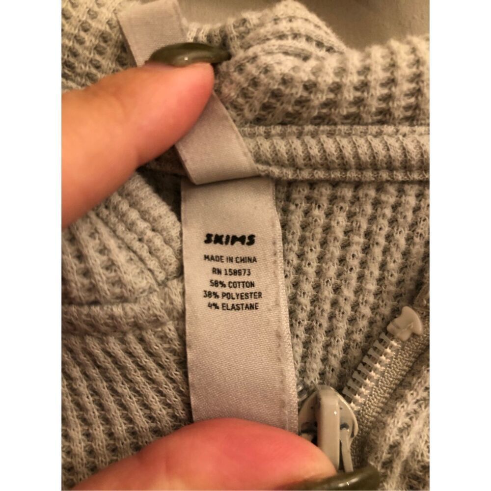 SKIMS Waffle Knit Hoodie Jacket and Jogger Set sz M in Mineral - Picture 7 of 14